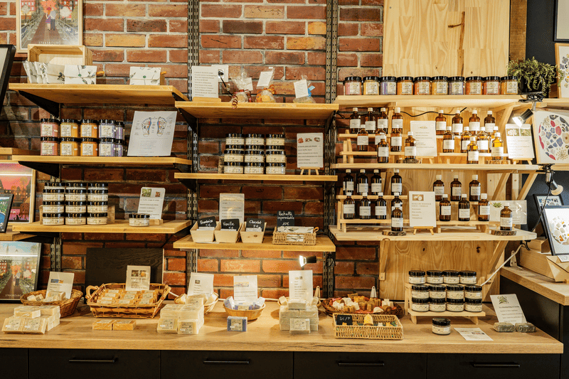 étale de produits cosmétiques naturels