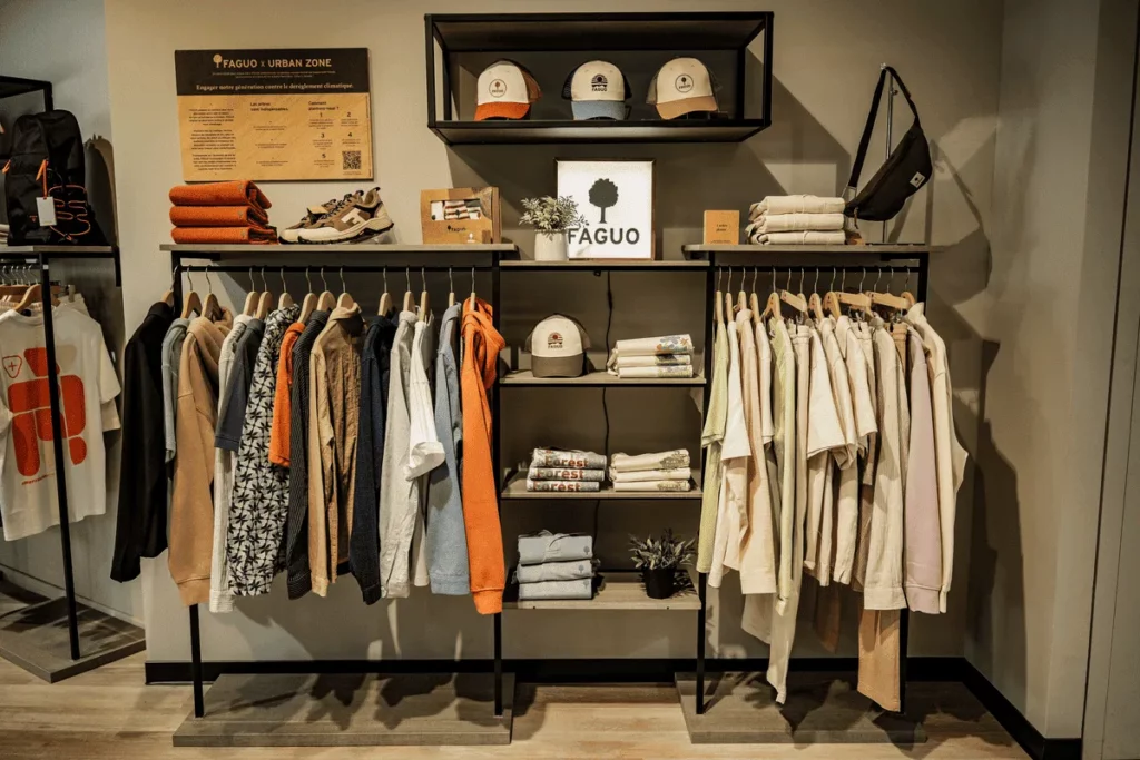 présentoirs de chemise, casquettes et autres accessoires de mode